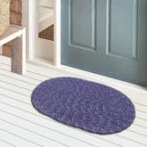 Kuber Industries Cotton Oval Door Mat for Porch/Kitchen/Bathroom/Laundry Room,(Blue) 54KM3956